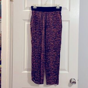 Hei Hei Anthropologie Kiri Orange Black Printed Trouser Pants Size XS